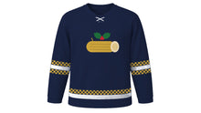 Load image into Gallery viewer, Yule Original Hockey Jersey in Midnight Blue, front view – custom name and number