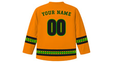 Load image into Gallery viewer, Zambia Independence Day Original Hockey Jersey in Copper Orange, back view with your name and number