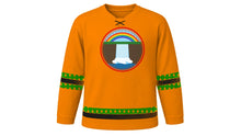 Load image into Gallery viewer, Zambia Independence Day Original Hockey Jersey in Copper Orange, front view – custom name and number