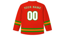 Load image into Gallery viewer, Zambia Independence Day Original Hockey Jersey in Red, back view with your name and number