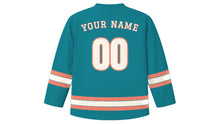 Load image into Gallery viewer, Zanzibar Original Hockey Jersey in Indian Ocean Teal, back view with your name and number