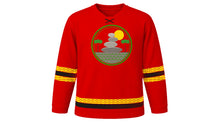 Load image into Gallery viewer, Zimbabwe Independence Day Original Hockey Jersey in Red, front view – custom name and number
