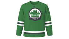 Load image into Gallery viewer, Zurich Original Hockey Jersey in Alpine Green, front view – custom name and number