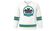 Load image into Gallery viewer, Zurich Original Hockey Jersey in Snow White, front view – custom name and number