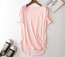 Load image into Gallery viewer, 100% Cotton Summer Fitness New Short Sleeve T Shirt Harajuku Loose Model Women T-shirt Casual O-neck Slim Fashion Woman Clothes