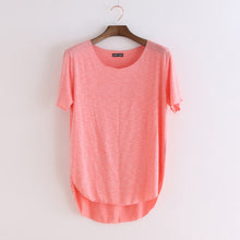 Load image into Gallery viewer, 100% Cotton Summer Fitness New Short Sleeve T Shirt Harajuku Loose Model Women T-shirt Casual O-neck Slim Fashion Woman Clothes