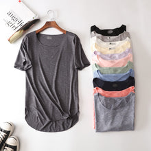 Load image into Gallery viewer, 100% Cotton Summer Fitness New Short Sleeve T Shirt Harajuku Loose Model Women T-shirt Casual O-neck Slim Fashion Woman Clothes