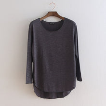 Load image into Gallery viewer, 100% Cotton tee shirt femme 2020 Harajuku long sleeve t shirt women tops fashion work blusa loose t-shirt camiseta mujer 1414