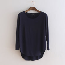Load image into Gallery viewer, 100% Cotton tee shirt femme 2020 Harajuku long sleeve t shirt women tops fashion work blusa loose t-shirt camiseta mujer 1414