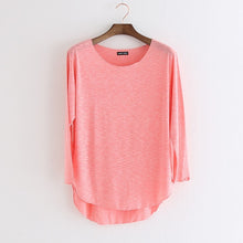 Load image into Gallery viewer, 100% Cotton tee shirt femme 2020 Harajuku long sleeve t shirt women tops fashion work blusa loose t-shirt camiseta mujer 1414
