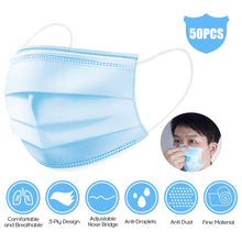 Load image into Gallery viewer, 100 pcs Face Mouth Protective Mask Disposable 3 Layers Filter Earloop Non Woven Mouth Masks Shipping within 24 Hours