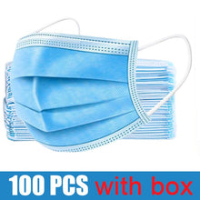 Load image into Gallery viewer, 100pcs Face Mouth Dust Mask Disposable Protect 3 Layers Anti Dust Mask Filter Earloop Non Woven Mouth Masks Fast Shipping
