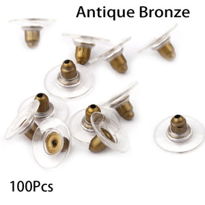 100pcs/lot Rubber Earring Backs Stopper Earnuts Stud Earring Back Supplies For Jewelry DIY Jewelry Findings Making Accessories