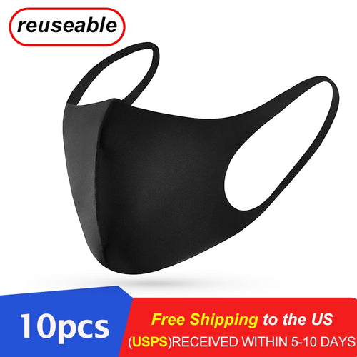 10PCS Reusable Face Masks Anti Dust Masks Unisex Breathable Earloops Face Mouth Cover Face Regular Protective Mask Dropshipping