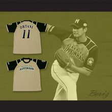 Load image into Gallery viewer, Shohei Ohtani 11 Hokkaido Nippon-Ham Fighters Tan Baseball Jersey with Patch