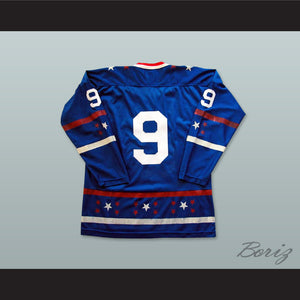 WHA 1972-73 Bobby Hull 9 All Star Blue Hockey Jersey