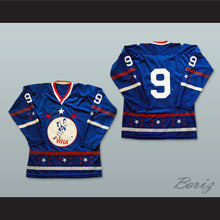 Load image into Gallery viewer, WHA 1972-73 Bobby Hull 9 All Star Blue Hockey Jersey