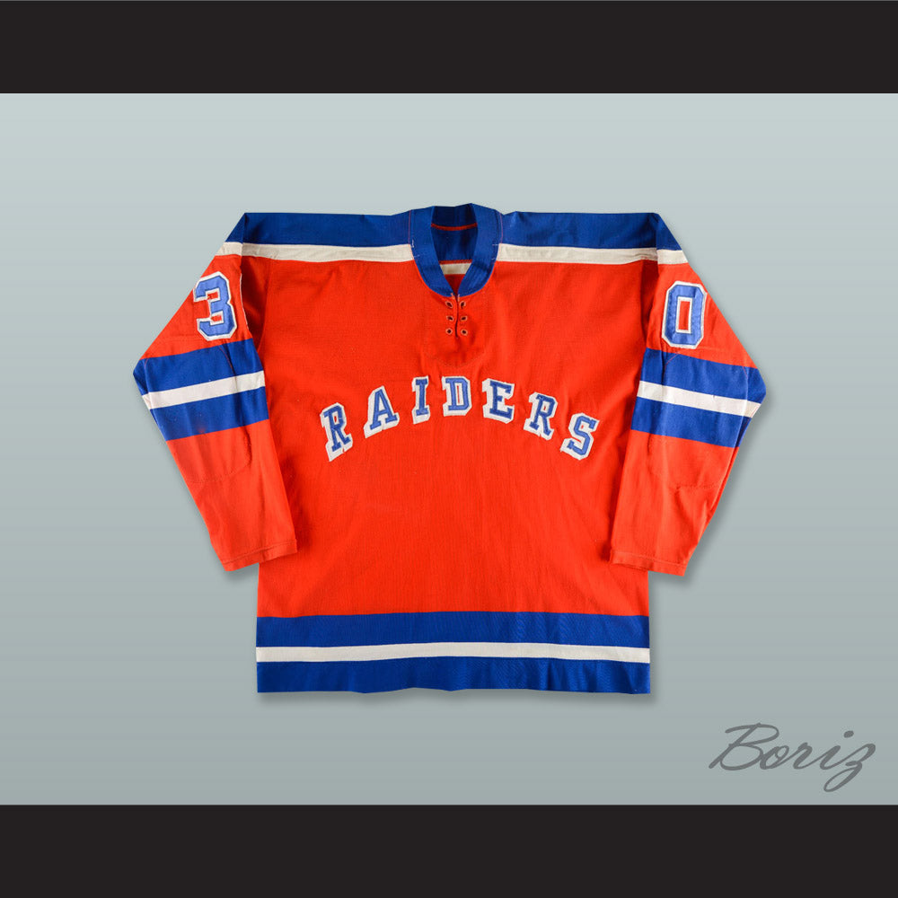 1972-73 Gary Kurt 30 WHA New York Raiders Orange Hockey Jersey