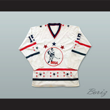 Load image into Gallery viewer, WHA 1972-73 Michael Parizeau 15 All Star White Hockey Jersey