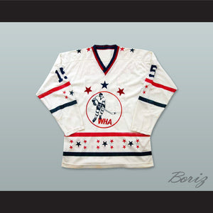 WHA 1972-73 Michael Parizeau 15 All Star White Hockey Jersey