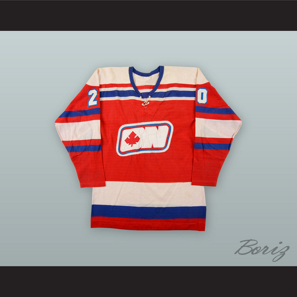 1972-73 WHA Brian Conacher 20 Ottawa Nationals Red Hockey Jersey