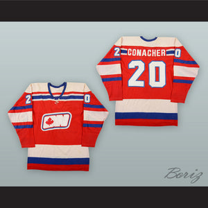 1972-73 WHA Brian Conacher 20 Ottawa Nationals Red Hockey Jersey