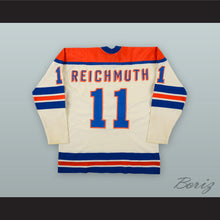 Load image into Gallery viewer, 1972-75 WHA Craig Reichmuth 11 New York Raiders White Hockey Jersey