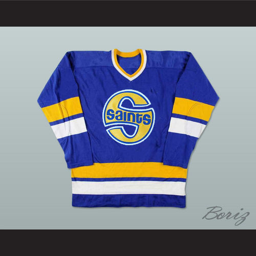 Mike Antonovich 12 WHA Minnesota Fighting Saints Blue Hockey Jersey