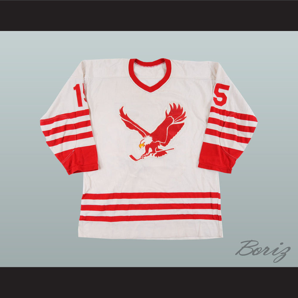 1972 WHA Miami Screaming Eagles 15 White Hockey Jersey
