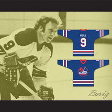 Load image into Gallery viewer, WHA 1973-74 Winnipeg Jets Bobby Hull 9 Away Hockey Jersey