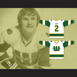 WHA 1973-74 New England Whalers Rick Ley 2 Home Hockey Jersey