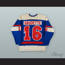 Load image into Gallery viewer, 1973-74 WHA Andre Gaudette 16 Quebec Nordiques Blue Hockey Jersey