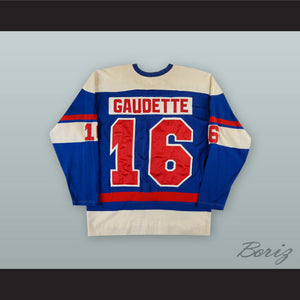 1973-74 WHA Andre Gaudette 16 Quebec Nordiques Blue Hockey Jersey