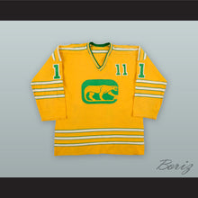 Load image into Gallery viewer, 1973-74 WHA Brian Coates 11 Chicago Cougars Yellow Hockey Jersey