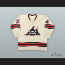 Load image into Gallery viewer, 1973-74 WHA Tom Serviss 24 Los Angeles Sharks White Hockey Jersey