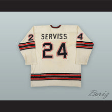 Load image into Gallery viewer, 1973-74 WHA Tom Serviss 24 Los Angeles Sharks White Hockey Jersey