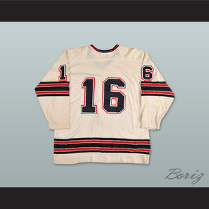 WHA 1974-75 Michigan Stags Steve West 16 Home Hockey Jersey