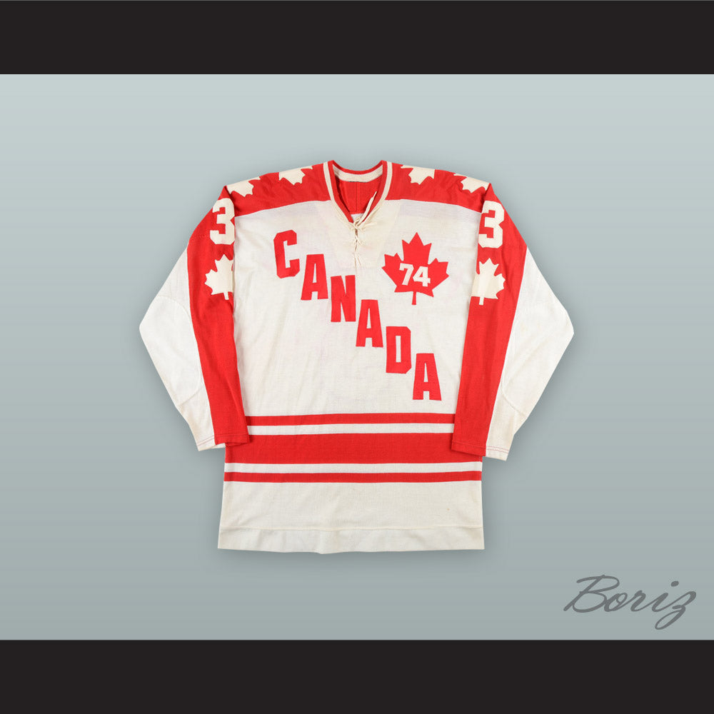 1974 WHA J.C. Tremblay 3 Team Canada White Hockey Jersey