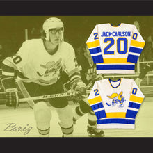 Load image into Gallery viewer, WHA 1975-76 Minnesota Fighting Saints Jack Carlson 20 White Hockey Jersey