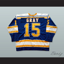 Load image into Gallery viewer, WHA 1975-76 Phoenix Roadrunners John Gray 15 Away Hockey Jersey