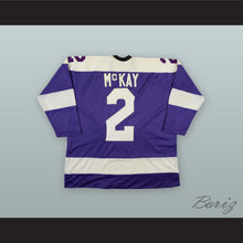 Load image into Gallery viewer, 1975-76 WHA Ray McKay 2 Cleveland Crusaders Purple Hockey Jersey