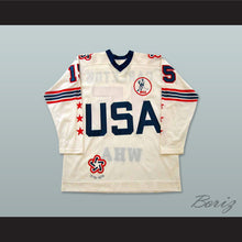 Load image into Gallery viewer, WHA 1975-76 Wayne Carleton 15 All Star White Hockey Jersey