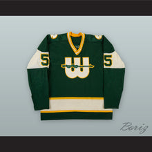 Load image into Gallery viewer, 1975-77 WHA Ron Busniuk 5 New England Whalers Green Hockey Jersey
