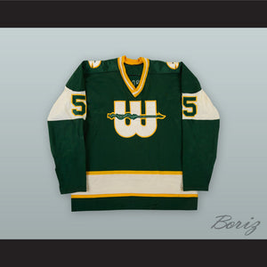 1975-77 WHA Ron Busniuk 5 New England Whalers Green Hockey Jersey