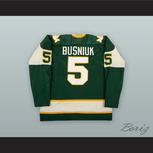 1975-77 WHA Ron Busniuk 5 New England Whalers Green Hockey Jersey