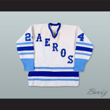 Load image into Gallery viewer, WHA 1977-78 Houston Aeros Glen Irwin 24 Home Hockey Jersey
