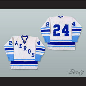 WHA 1977-78 Houston Aeros Glen Irwin 24 Home Hockey Jersey