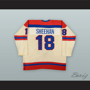 1977-78 WHA Bobby Sheehan 18 Indianapolis Racers White Hockey Jersey