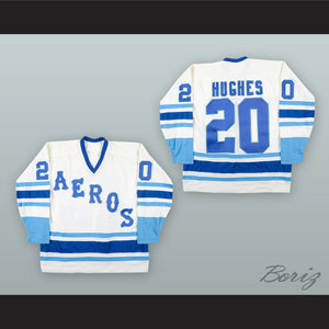 1977-78 WHA John Hughes 20 Houston Aeros White Hockey Jersey