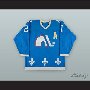 1977-78 WHA Serge Bernier 21 Quebec Nordiques Blue Hockey Jersey